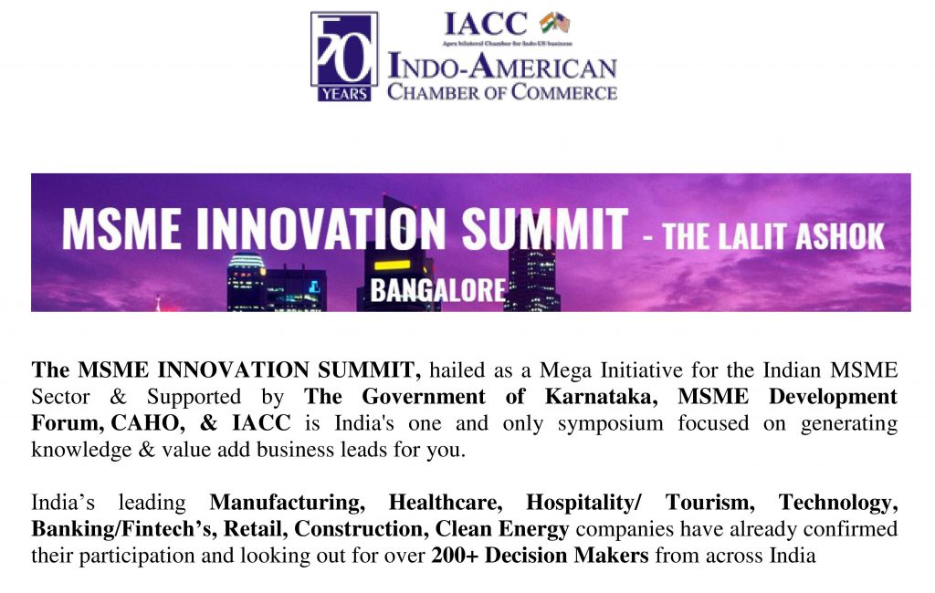 IACC Partners for the MSME Innovation Summit 2018 - Indo ... IACC Partners for the MSME Innovation Summit 2018 - Indo ...