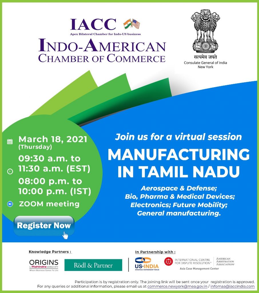 IACC Manufacturing in Tamil Nadu Indo American Chamber of Commerce