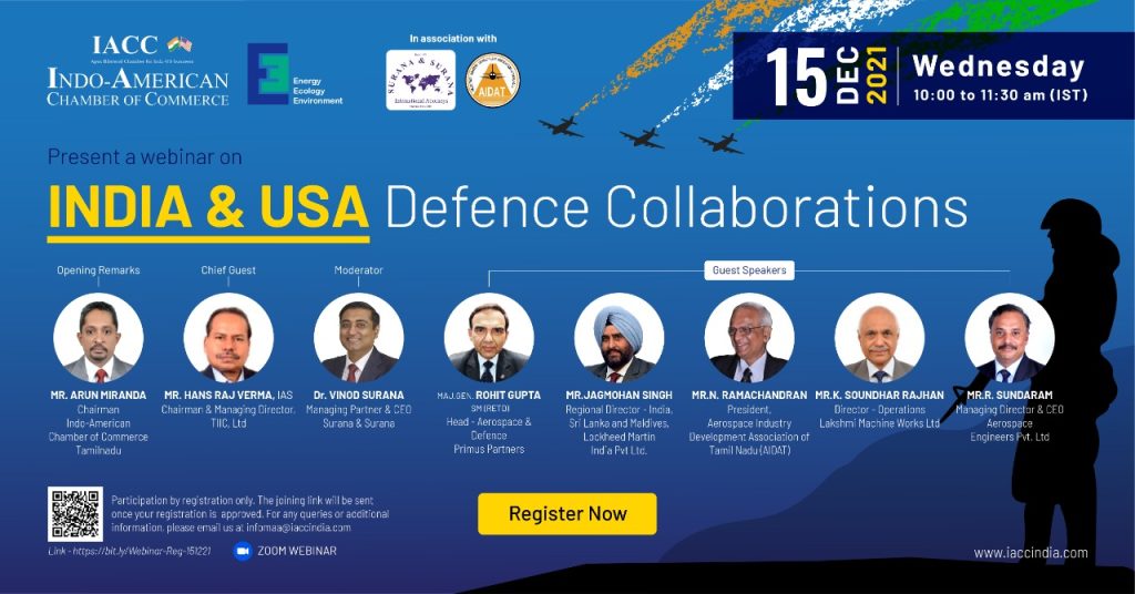 INDIA & USA Defence Collaborations Indo American Chamber of Commerce