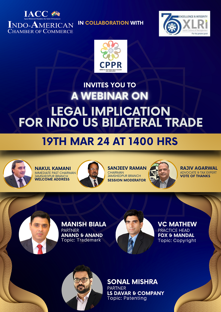 Webinar on Legal Implication for Indo US Bilateral Trade