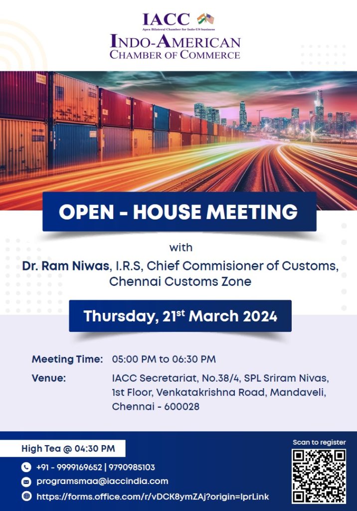 Open House Meeting with Dr. Ram Niwas, Chief Commissioner of Customs Chennai Custom Zone