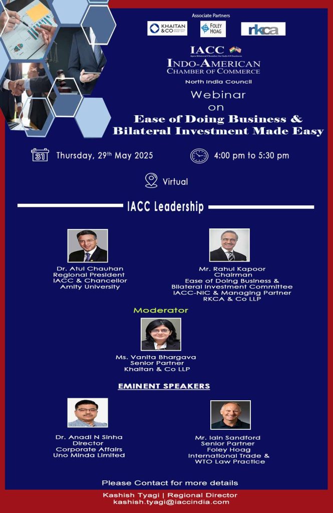IACC Webinar on  “Ease of Doing Business and Bilateral Investment Made Easy”