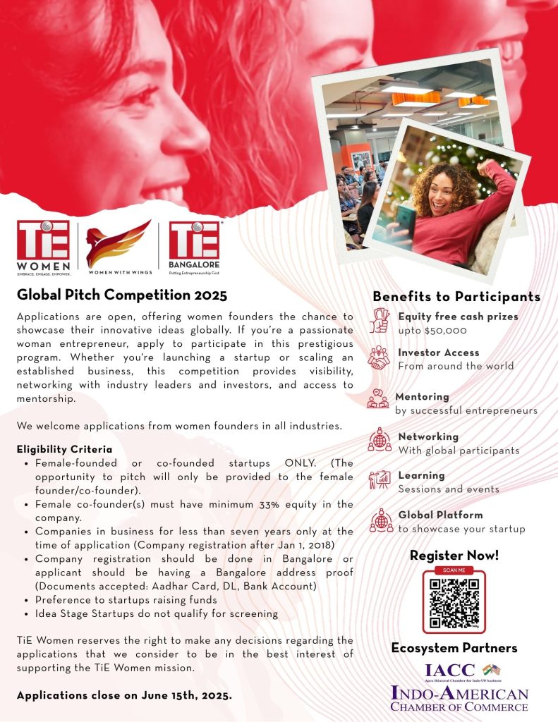 TiE Bangalore Women Global Pitch Competition 2025.