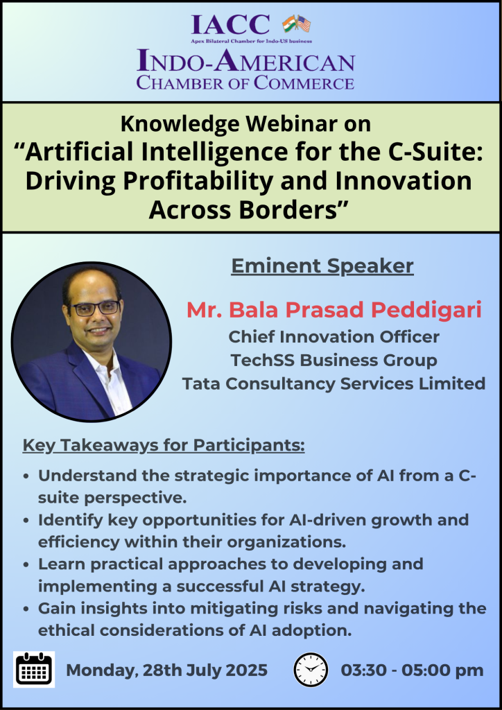 Knowledge webinar on “Artificial Intelligence for the C-Suite: Driving Profitability and Innovation Across Borders”