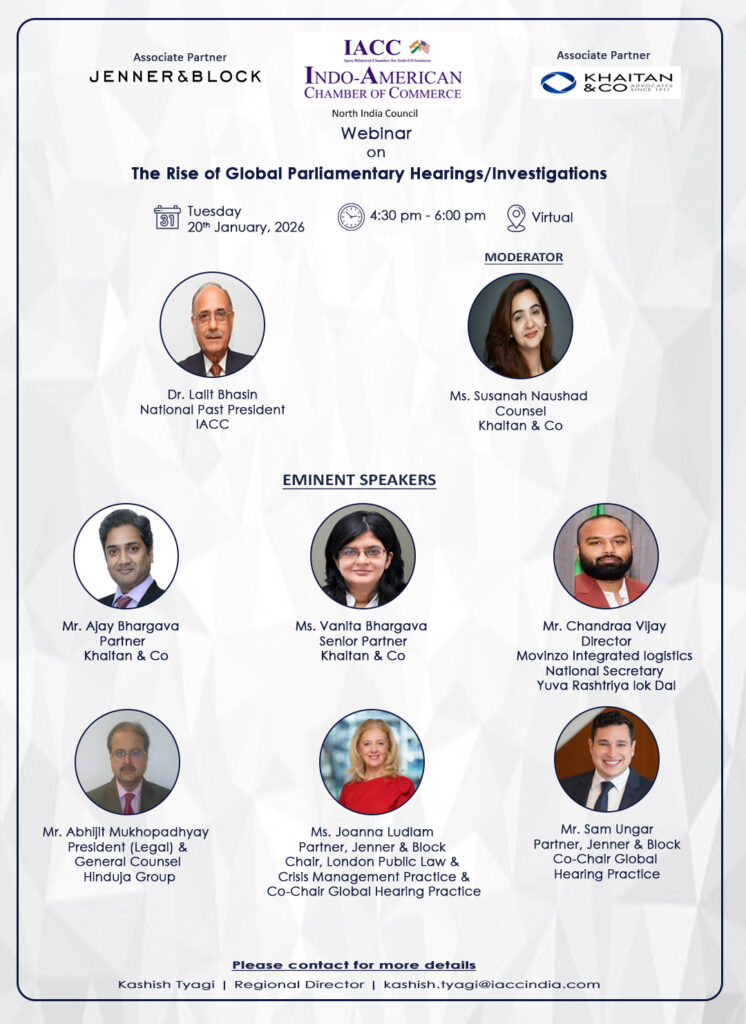 Webinar on “The Rise of Global Parliamentary Hearings/Investigations”