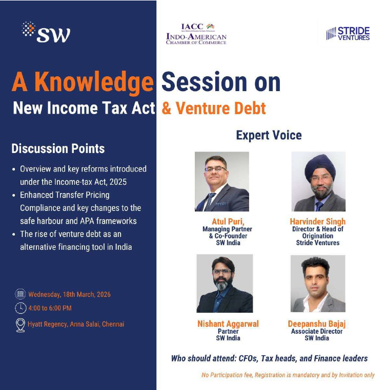 A Knowledge Session: New Income Tax Act & Venture Debt